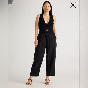 Quince 100% European Linen Pants (Black)